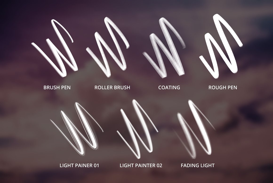 14_Procreate_Brushes_-_Light_and_Effect_Lettering