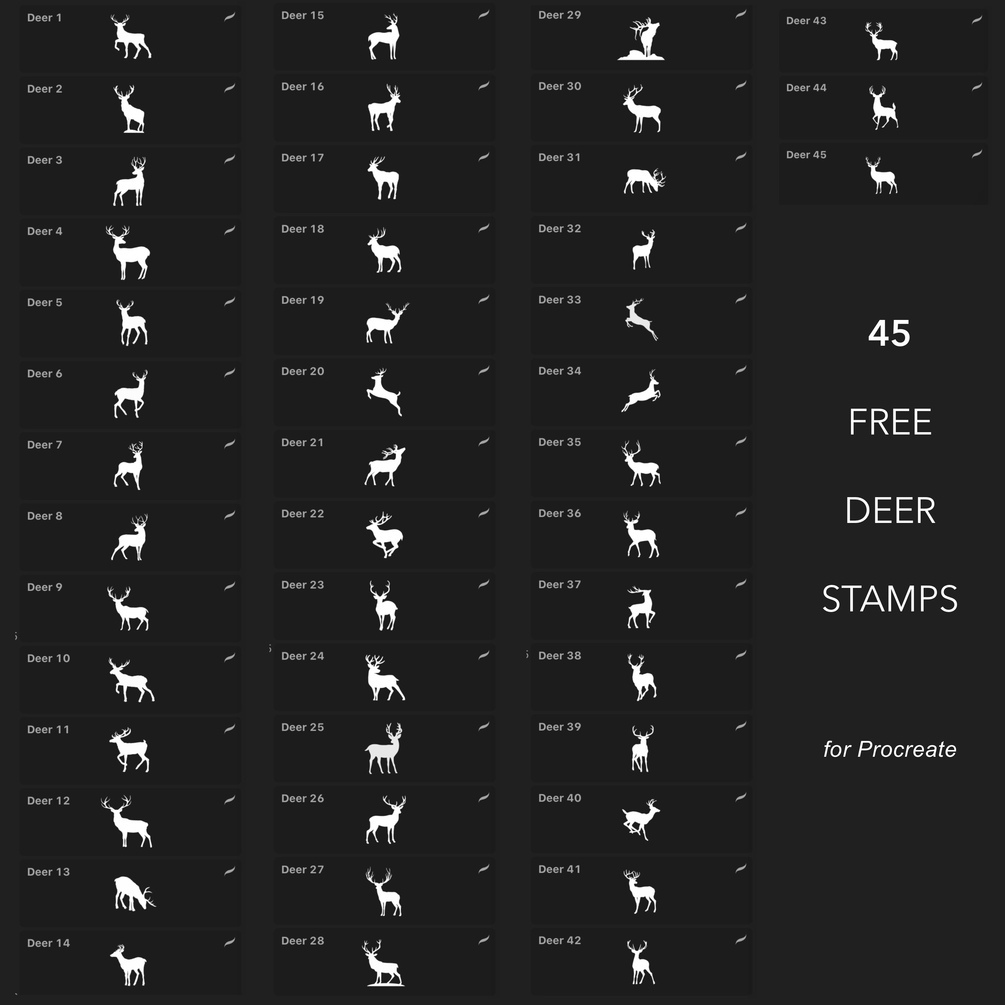 45_Deer_Stamp_Brushes_for_Procreate