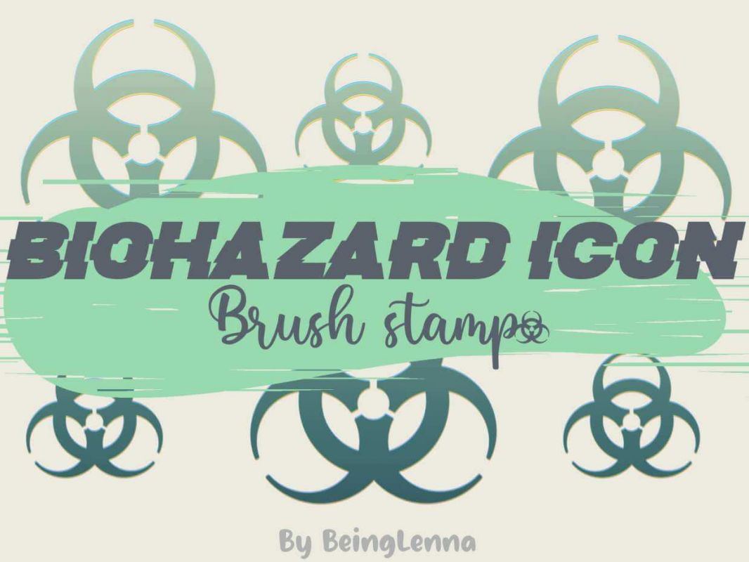 Biohazard icon brush stamp
