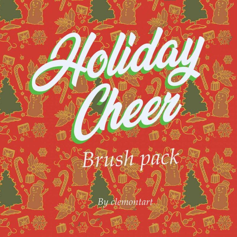 Holiday Gift Wrap Pattern Brush