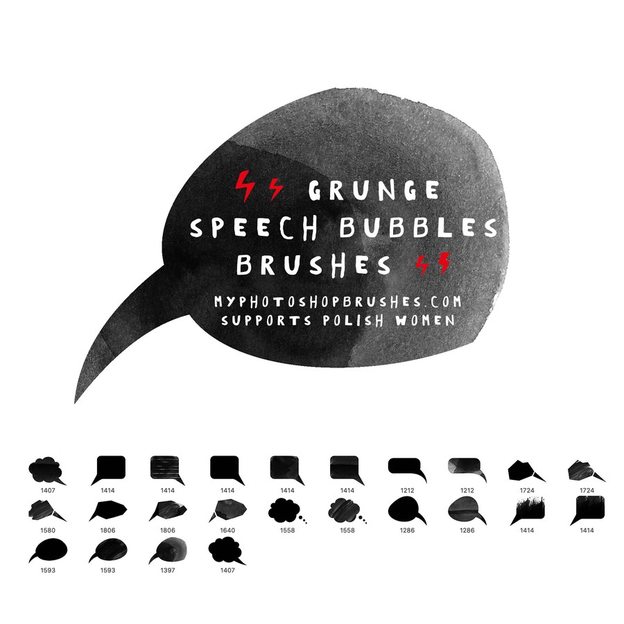 24 Grunge Speech Bubbles